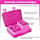 QCQHDU Brotdose Kinder mit 6 Fächern - Lunchbox mit Unterteilungen, Bento Box für Schule, Kindergarten, Outdoor | Leckdicht, Spülmaschinenfest, BPA-Frei(Rosa)