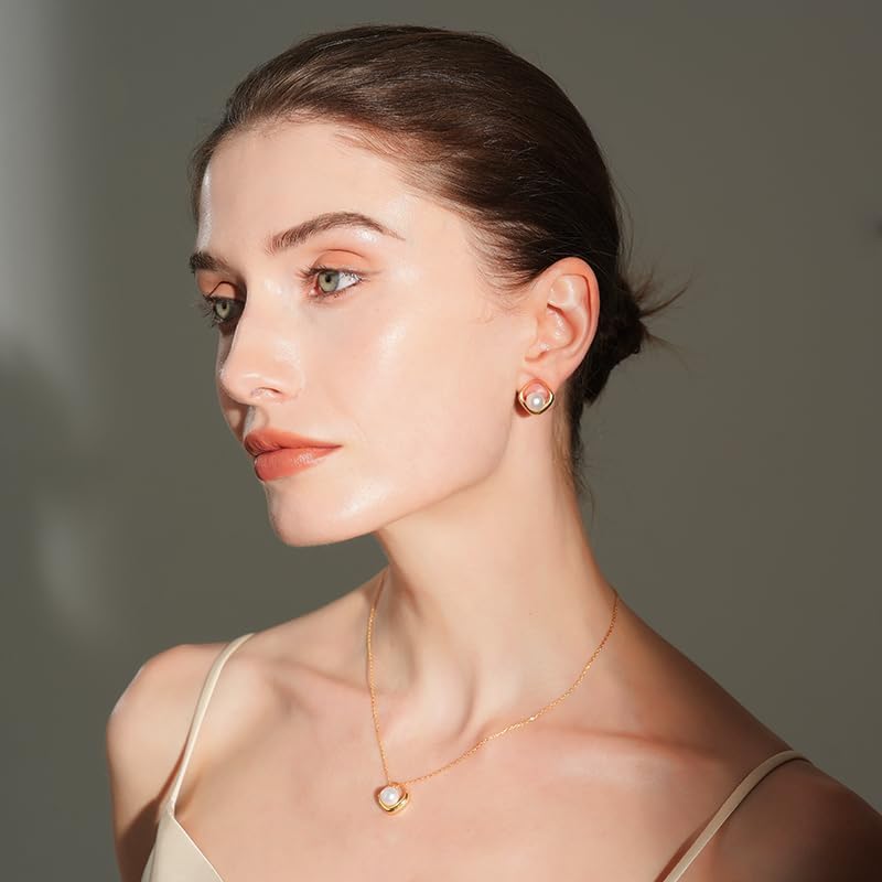 IDOKAWA Freshwater Pearl Pendant Sterling Silver Necklace for Women - Image 3