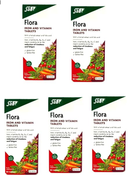 Iron and Multivitamin in Blister Packs Gluten-Free Lactose-Free Vegan Food Supplement Since 1916 84 Tablets Multipkack 5X 420 Tablets per Order