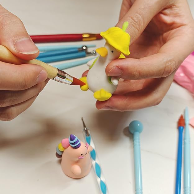 Miniatura 6 de Herramientas de arcilla polimérica, herramientas de modelado de puntos, herramienta de escultura de arcilla de silicona, kit de arcilla seca al aire