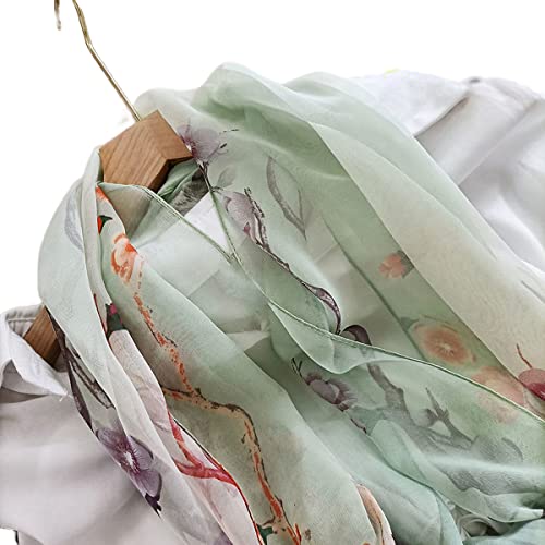 Image of FARIYGATE Women's Chiffon Smooth Soft Lightweight Headscarf Retro Floral Pattern 50017 63x20 Inch