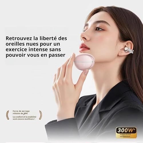 Écouteurs à clip sans fil Bluetooth 6.0 avec boucles d'oreilles papillon amovibles, étanches IPX5, autonomie de 50 heures, écouteurs bijoux, cadeaux de fête pour femmes – vue 9