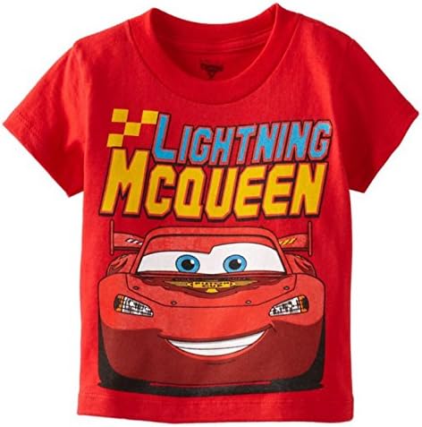 Disney Boys' Cars Lightning McQueen T-Shirt, Gray, 4 Years