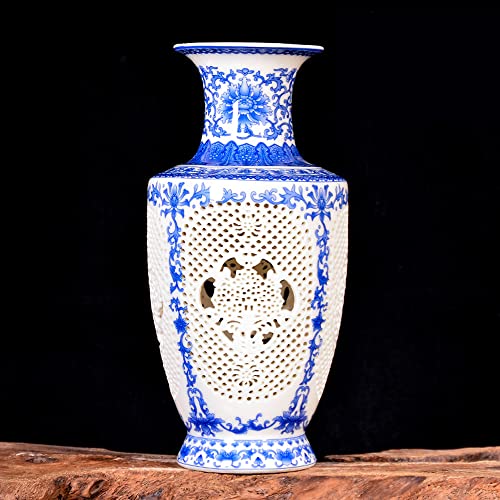 VgtHK Chinoiserie Jingdezhen Porcelain Blue and White Porcelain Hollow Out