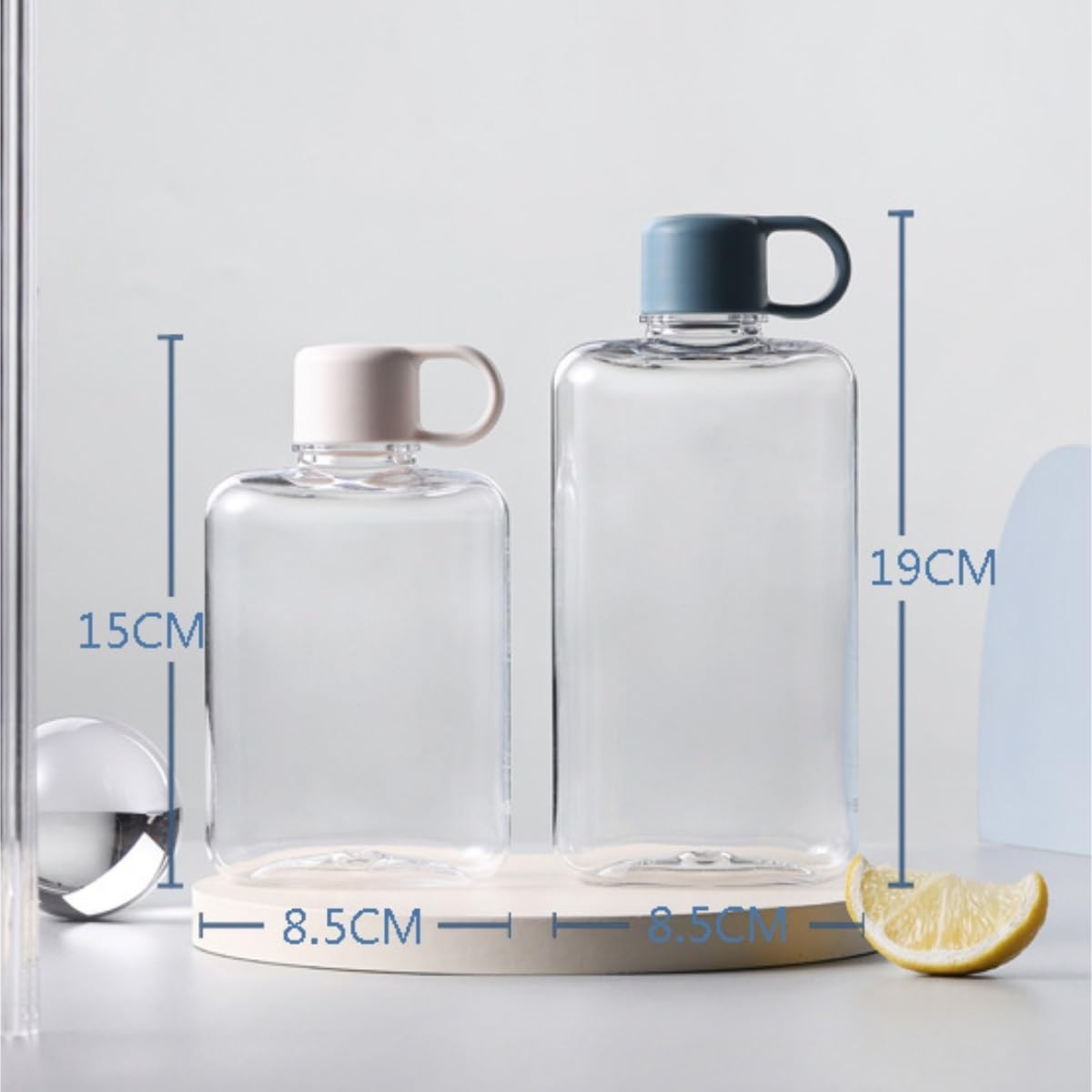 Botella Agua Gimnasio Taza De Agua Portátil De Mano Portátil De Pequeña Capacidad De Color Sólido Transparente De Tetera De Plástico Simple Botella Agua Deporte(Grün,15cm)