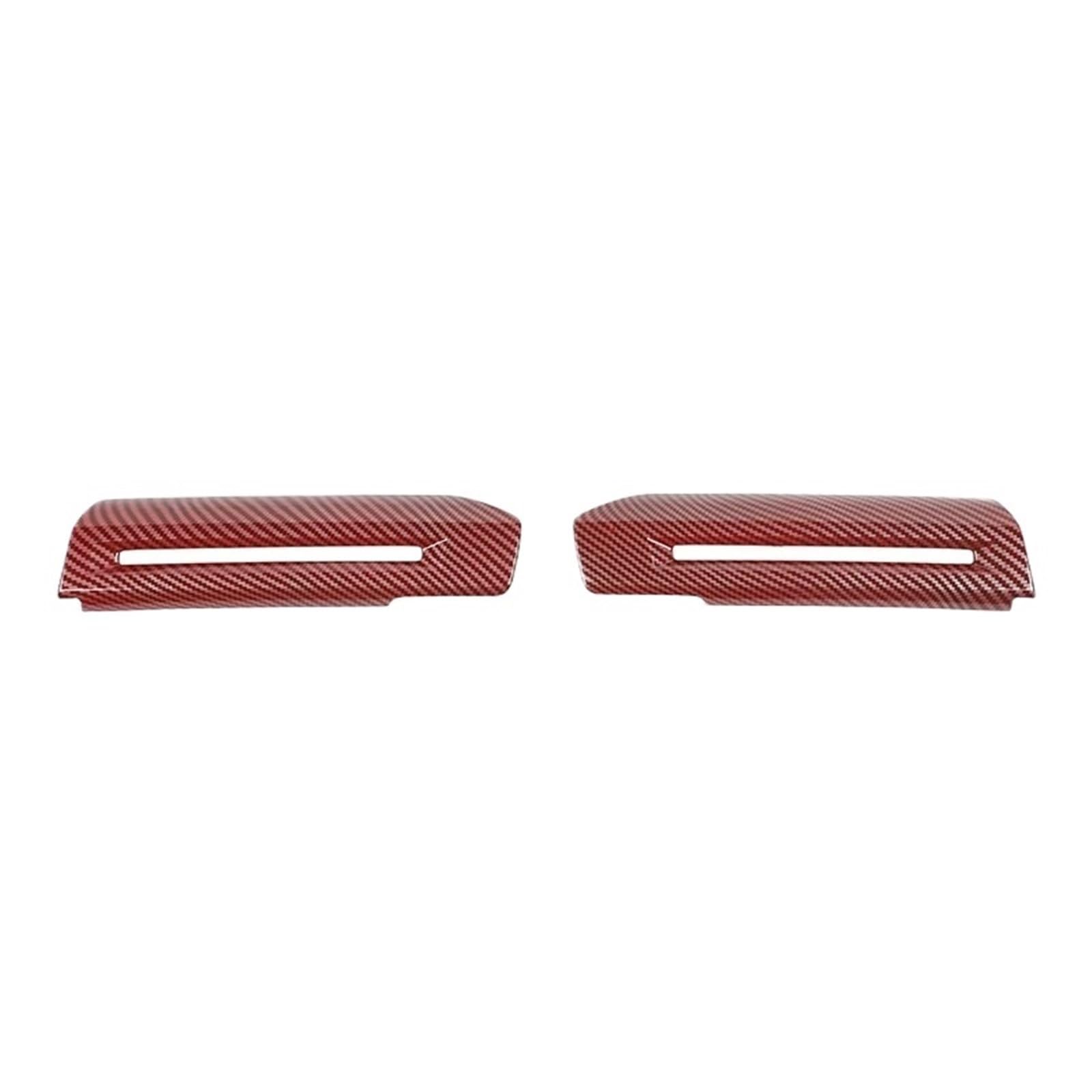 PPBQRVLF Front Interior Pull ABS Carbon Fiber Inner Door Handle Decoration Cover Trim for Mustang 2015-2024 Car Interior Door Handle(Red Carbon Fiber)