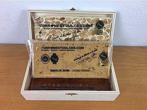 Turrones Fabián Caja con Tapa Pequeña - Madera Natural de Chopo - 20cm x 7cm x 6,5cm - Visagras y Cierre Doradas