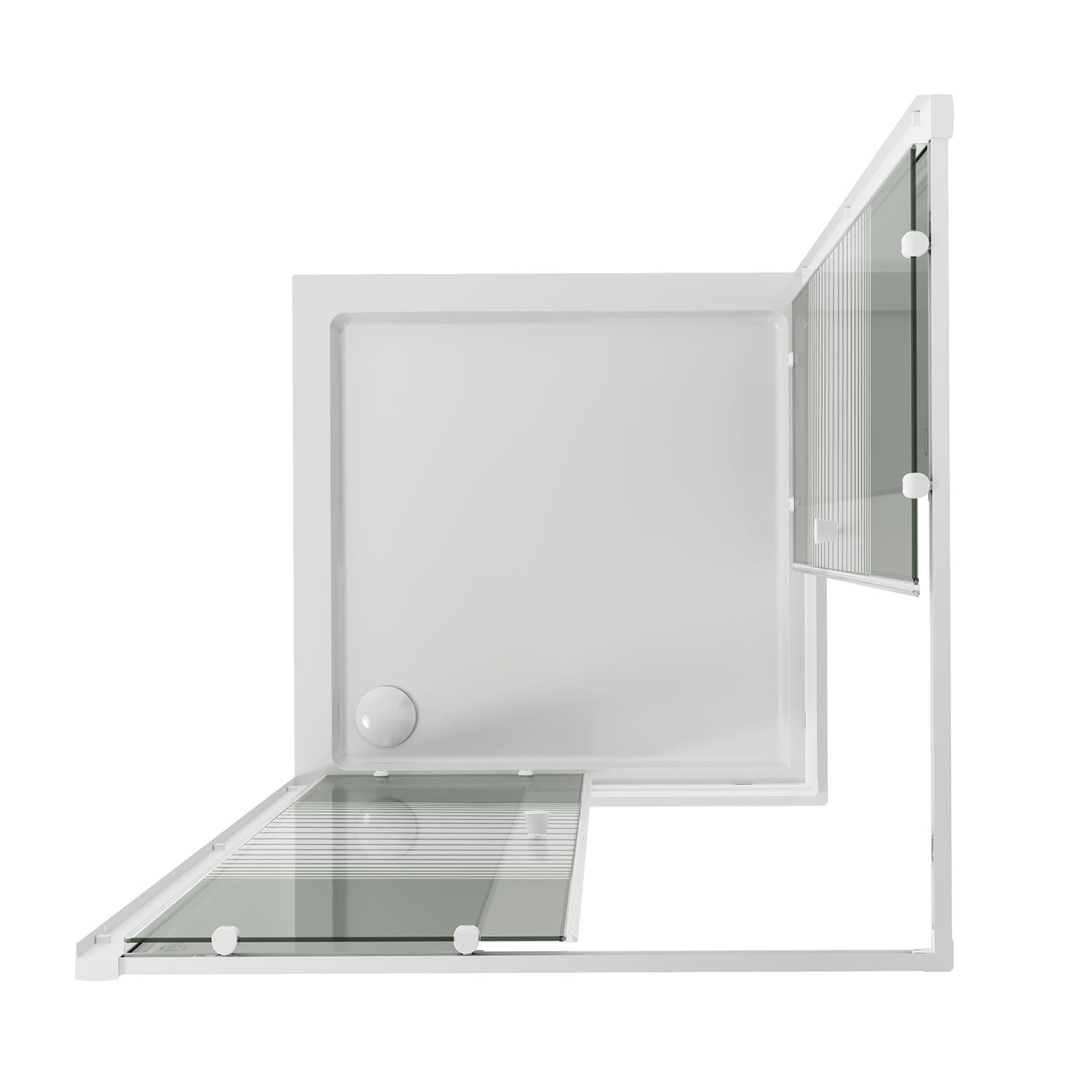 Box Doccia Bianco Rettangolare 70x90 CM H185 Vetro Serigrafato mod. Blanc
