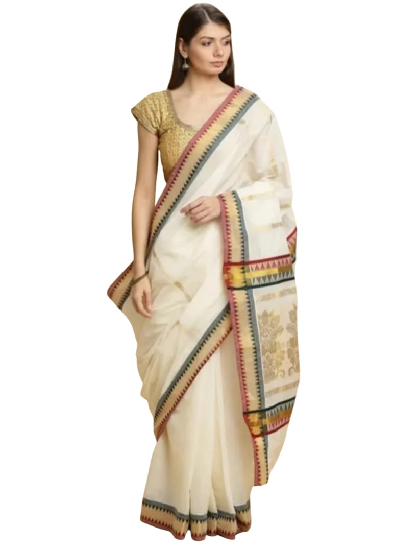 Kerala trending sarees, Onam special sarees, temple border Style Fashion Saree | Traditional Elegance for Festive and Casual Wear-image-42