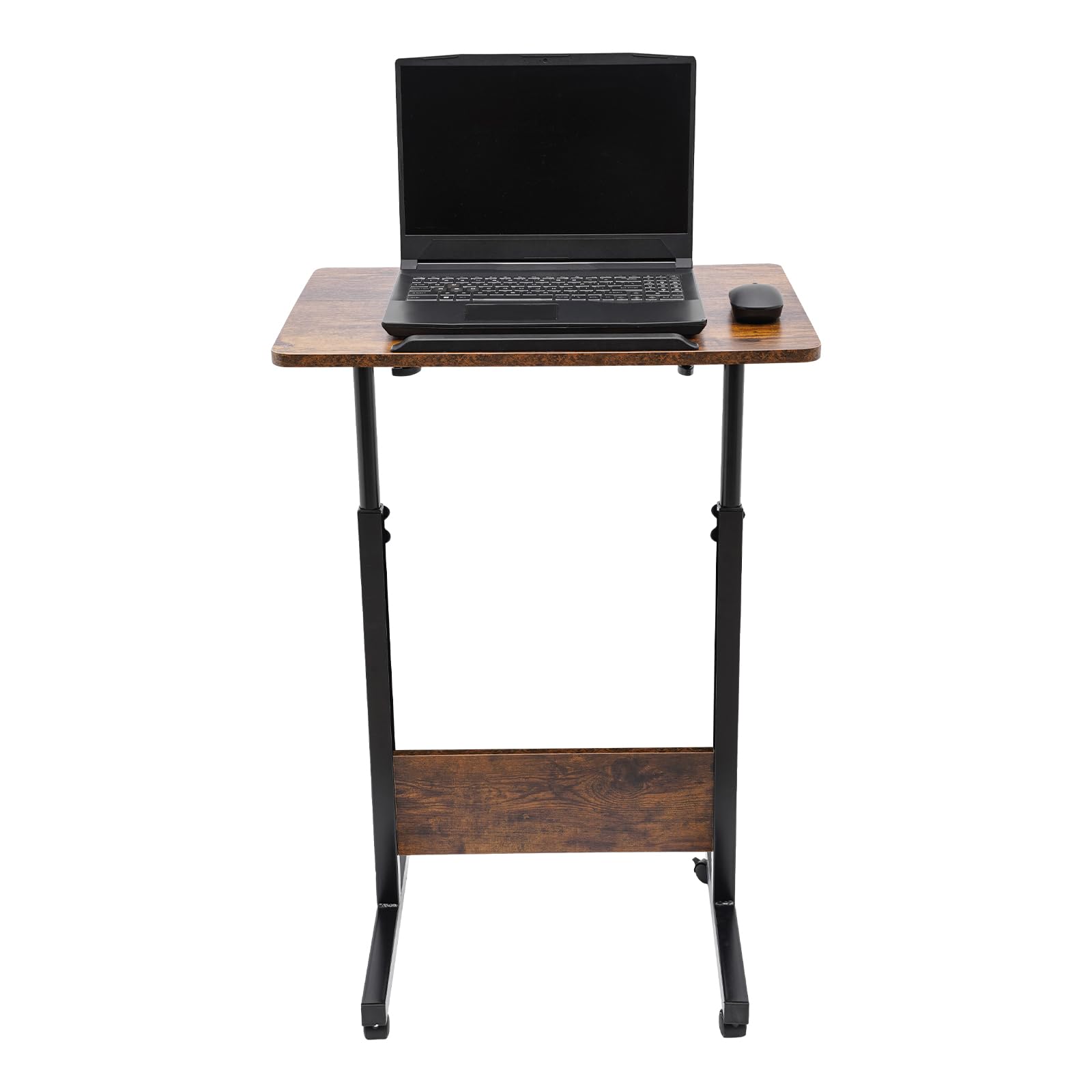 Small Standing Desk with Wheels Mobile Portable Rolling Laptop PC Table Rolling Adjustable Height for Walking Pad Tall