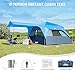 Camping Tent, Instant Cabin Tents for Camping, 8-Person Family Tent, Easy Setup in 60 Seconds with Porch, Large Waterproof Tents for Outdoor Camping, 5 Mesh Windows, Upgraded Ventilation (Blue)