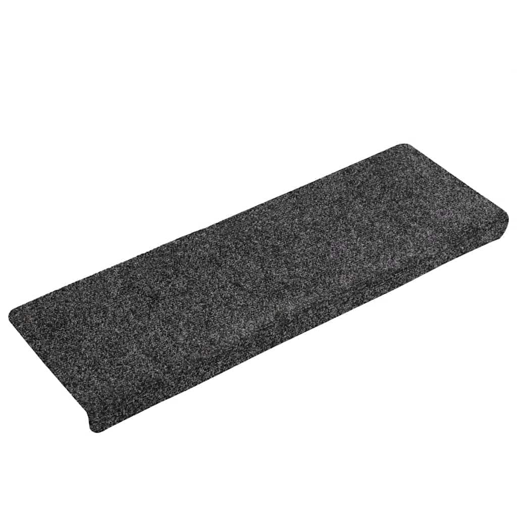 Alfombrillas autoadhesivas para escalones, 30 unidades, 65 x 21 x 4 cm, color gris oscuro, borde rectangular, antideslizantes, de polipropileno, lavables a máquina, para reducir el ruido