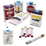 Bubble Gum Sticks, Cigarette Bubble Gum, Gum That's Shaped Like Cigarette, Individually Wrapped, Party Favor, Treats, 8 Cigarette Sticks per Box (6-Pack)