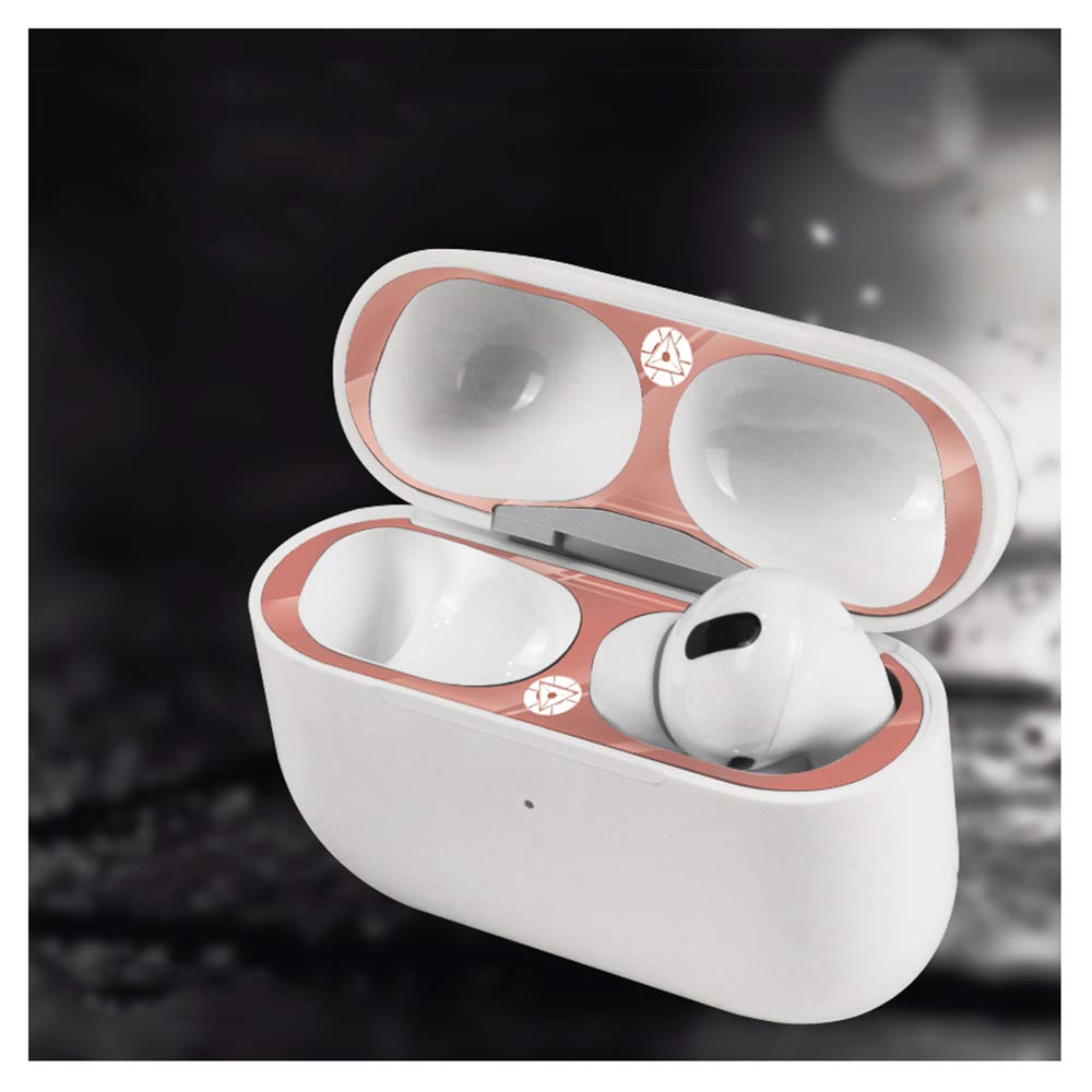 Dust Guard Compatible with AirPods Pro Case(Ark Reactor) Dust - Proof Film, Ultra Slim, Protect from Iron/Metal Shavings,Dust-Proof Film for AirPods Pro Charging Case (Rose Gold-Reactor)