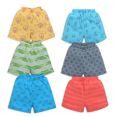 Image of LuvLap Baby Boys & Girls Regular Fit 100% Cotton Shorts Pack of 6