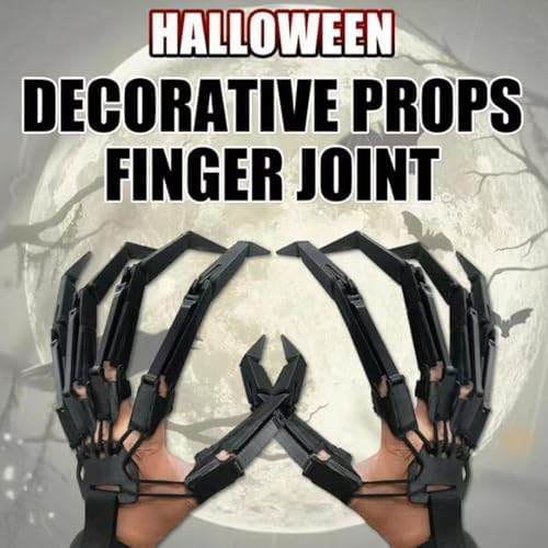 2 Bewegliche Fingerklauen Für Halloween – Gruselige Skelettkrallen Aus ABS, Verstellbar, Für Kostüme & Cosplay