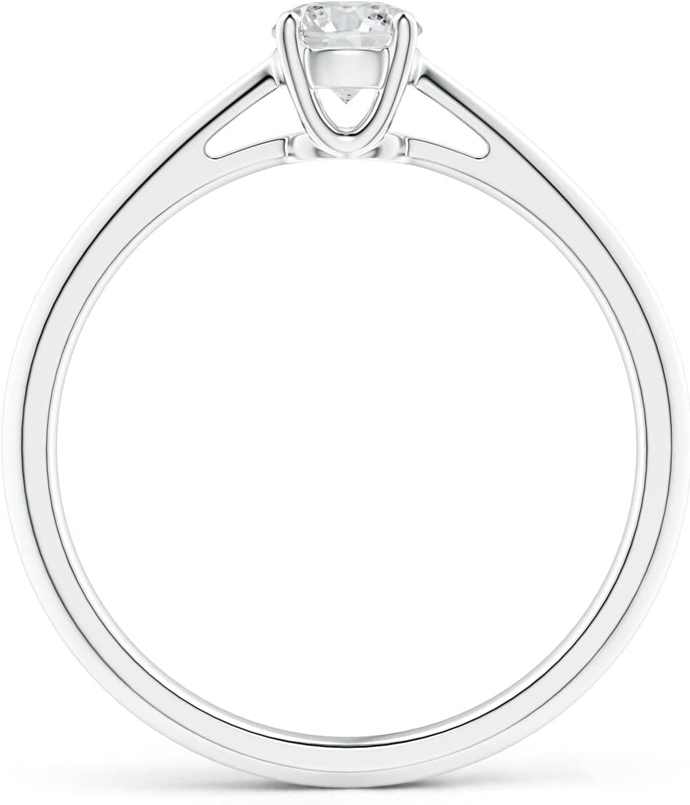 Lab Grown Knife-Edged Classic Round Diamond Ring in Sterling Silver/ 14K Gold/Platinum for Women | April Birthstone Jewelry, Valentines, Birthday, Christmas Gift For Women