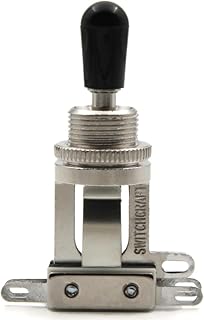 Switchcraft 3 Way Toggle Switch w/Genuine Tip, Short Toggle for Les Paul Electric Guitar (Black Tip)