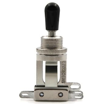 Switchcraft 3 Way Toggle Switch w/Genuine Tip, Short Toggle for Les Paul Electric Guitar Black Tip