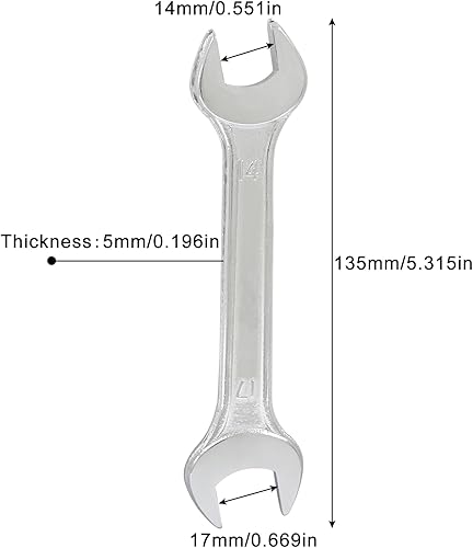 Miniatura 7 de Auvotuis Llave de extremo abierto de 0.236 in de grosor de 0.945 in x 1.063 in llave de extremo abierto doble para mantenimiento general, métrica
