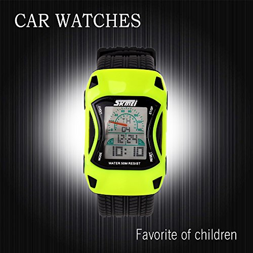 最安値 腕時計 キッズ デジタル 子供 防水 アラーム カレンダー ストップウォッチ デュアルタイム 毎正時時報 学生 スポーツ ウォッチ イェローの価格比較