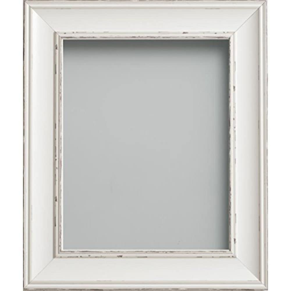 Frame Company Antique White Brooke White Photo Frame, 18X14 *Choice Of Size* Fitted With Real Glass