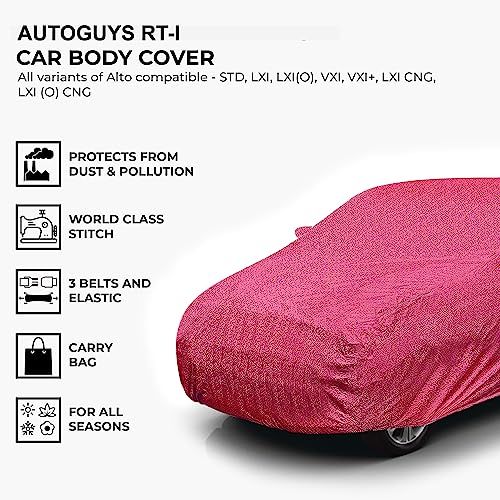 Image of Car Cover Waterproof RT-I for Maruti Alto K10 / Alto 800 [Year 2018 Onwards] - Alto Car Cover Dust & UV Protection Alto Car Body Cover with Mirror Pocket Soft Cotton Lining