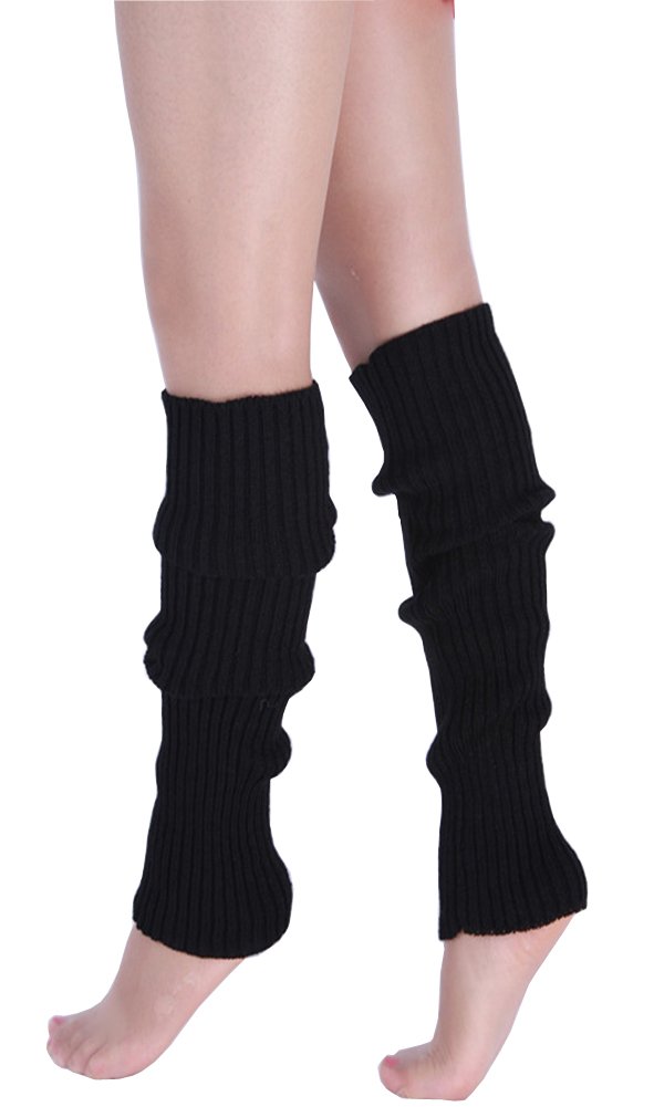 Women Juniors Knitted Leg Warmers 16" Neon Colors Dance Halloween Accessory