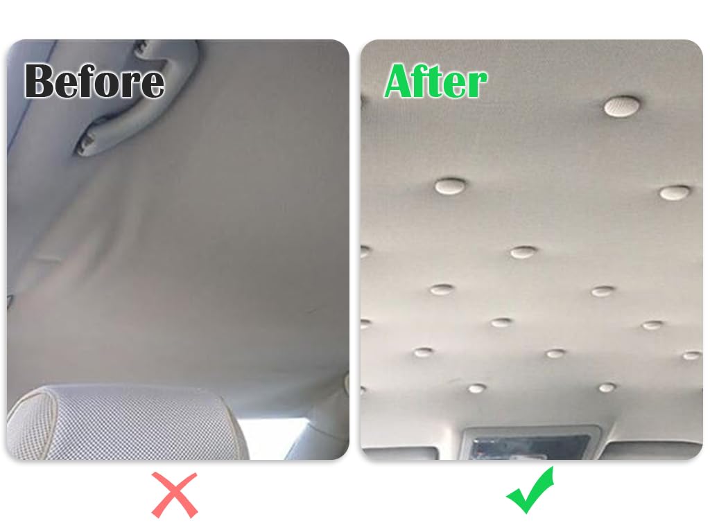Kit Riparazione Cielo Auto, 140PCS Vite Per Riparazione Tetto Auto, Kit Rivetti Pulsante per Rivestimento, Riparazione Rivetti Pulsante, con 1 Nastro di Misura e 1 Cacciavite, per Tutte Auto