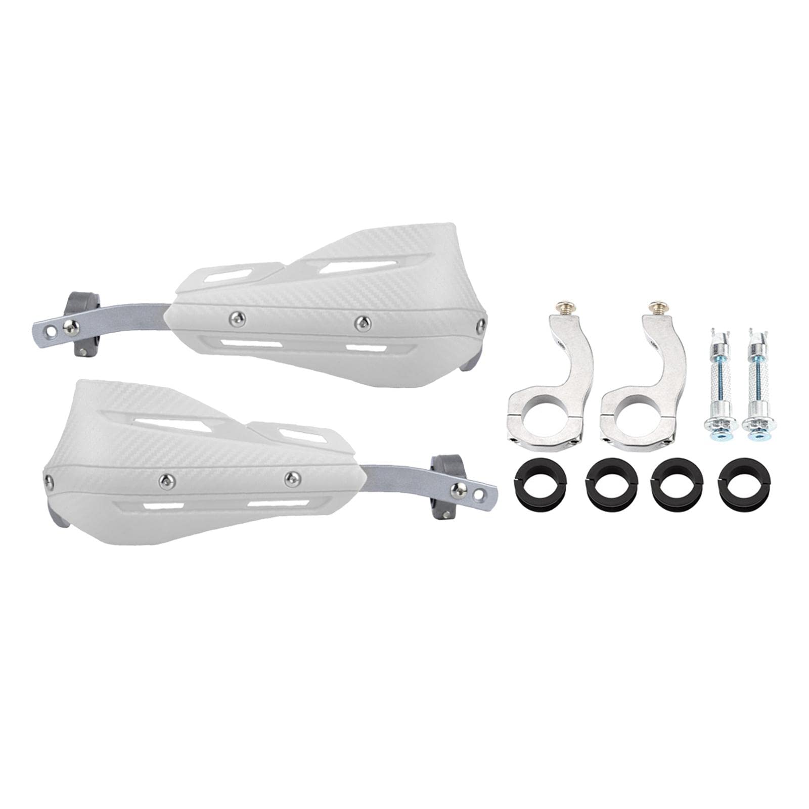 Qianly 2 Pièces Protège-Mains Poignées Garde-Vent Déflecteurs Plastique Solide avec Accessoires Montage pour Scooter VTT Adapté à la Sécurité, Blanc