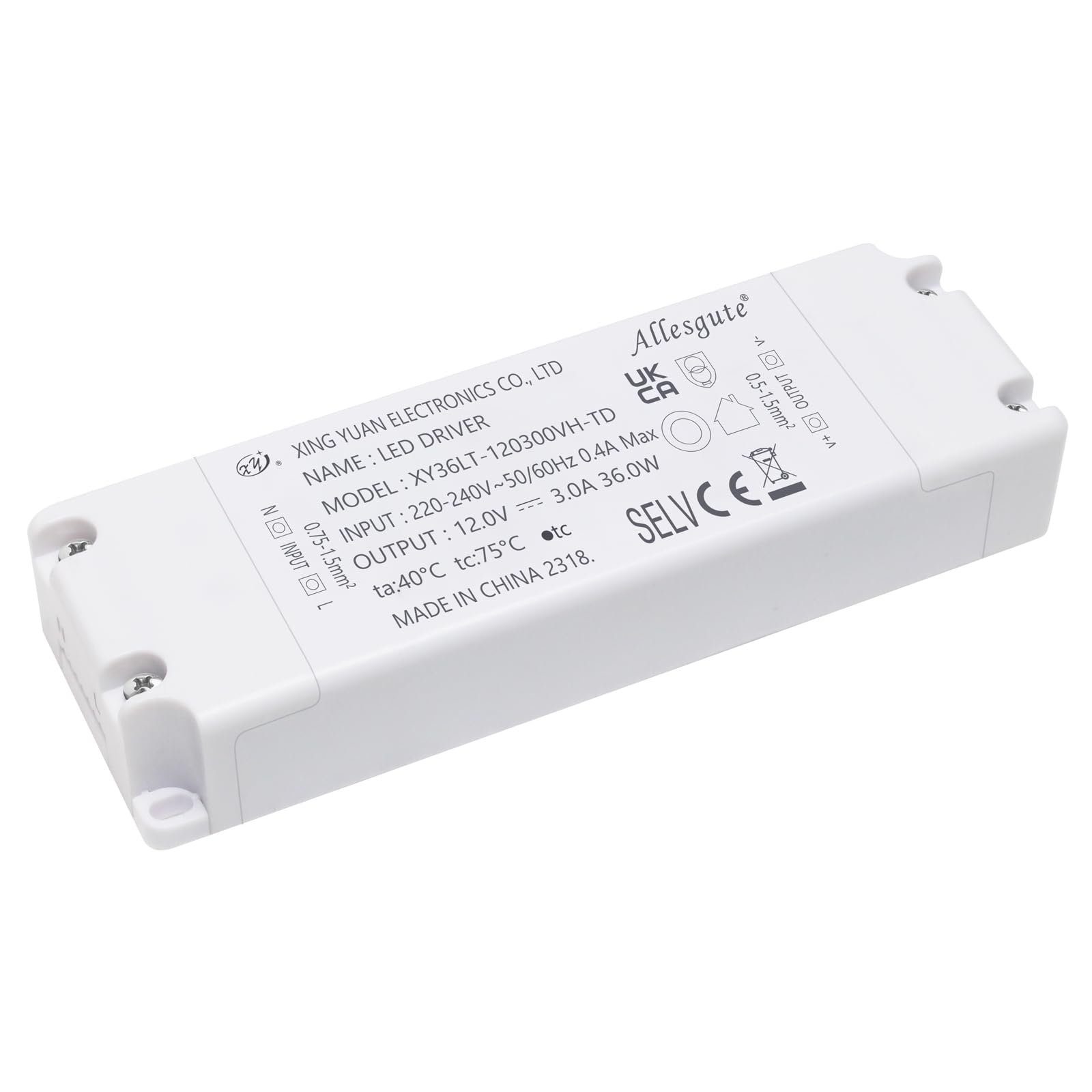 LIGHTEU, Transformer LED Power Supply - 15W, 12V DC, 1.25A - Constant Voltage For Strip Lights And G4, MR11, MR16 Light Bulbs