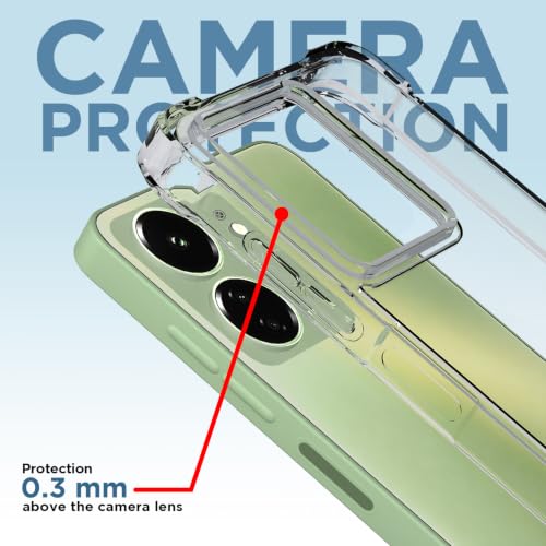 Image of Outlouders Back Cover for Redmi 13C 4G Clear Transparent PC + TPU Bumper Case with Raised Edges for Shockproof Protection (Transparent)