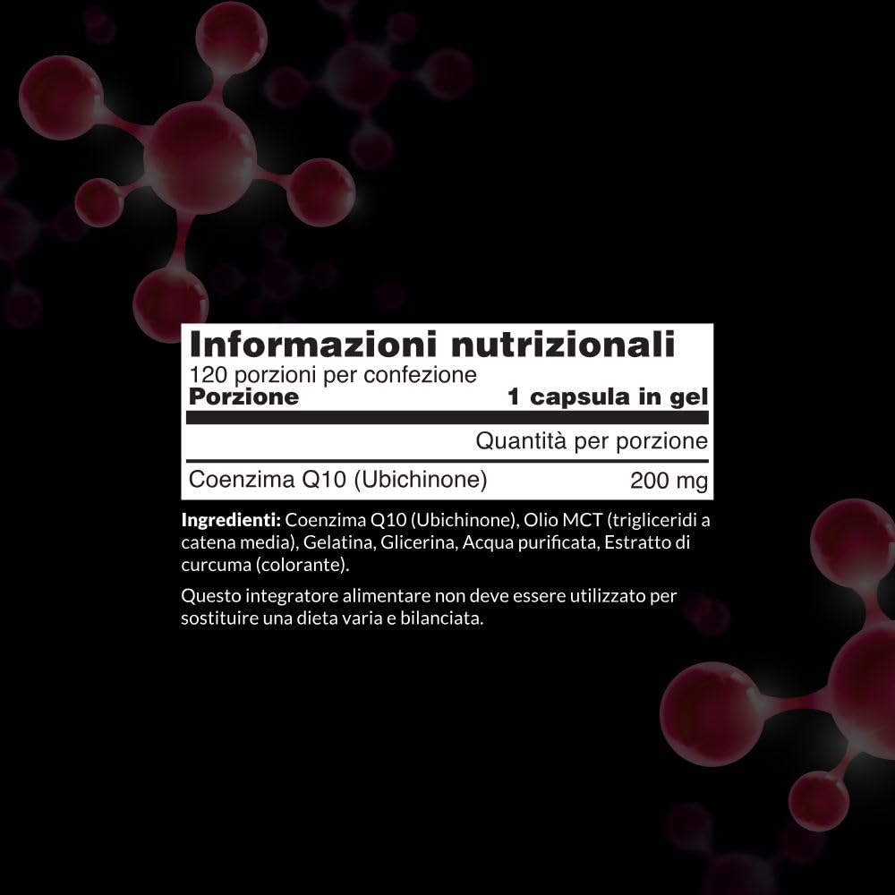 Coq10 Ubichinone in Softgel Da 200 Mg Di Intelligent Labs | 120 Porzioni | Softgel Facili Da Ingerire E Ad Elevata Potenza