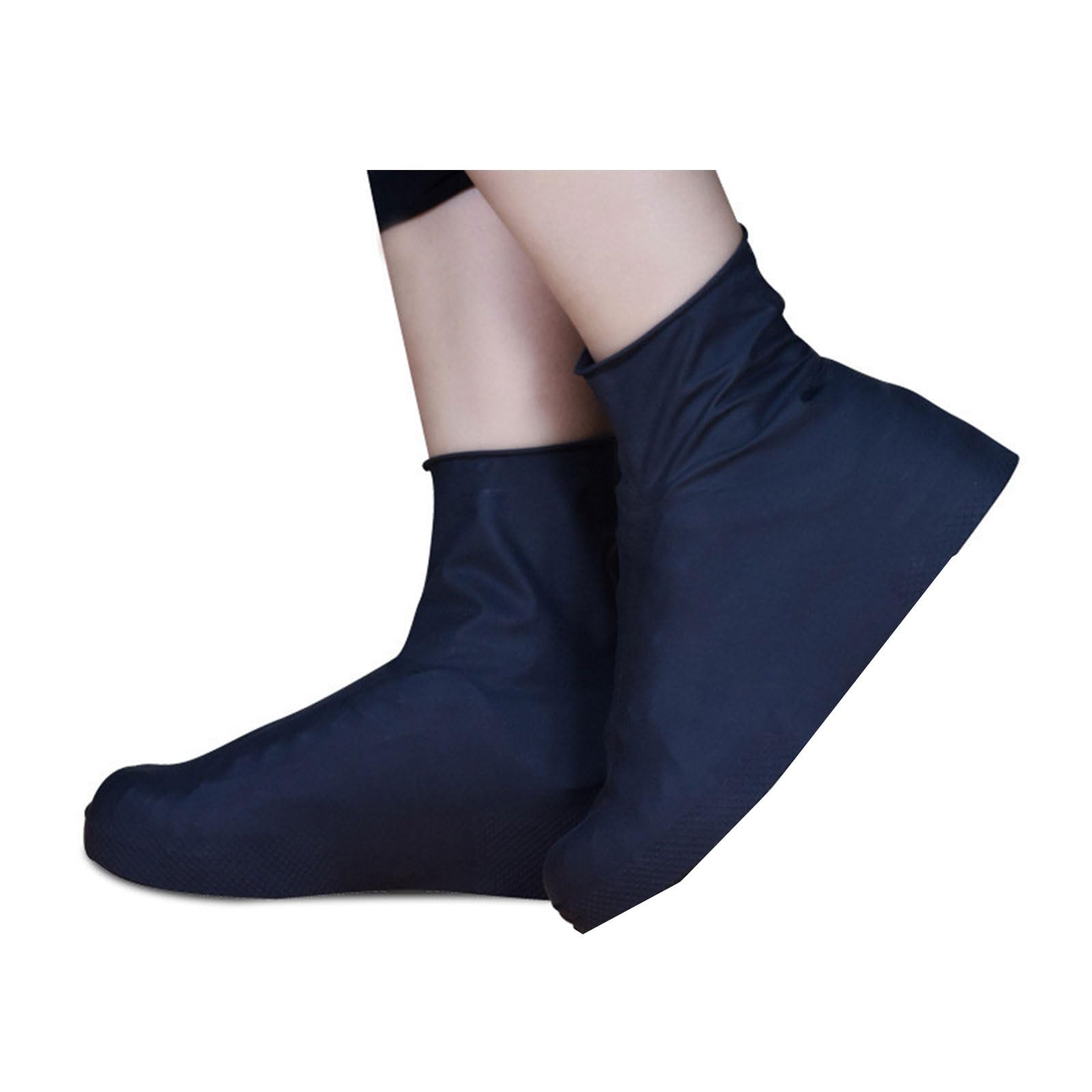 Msioytog Rainy Season Silicone Rain Boot Cover Thickened Nonslip Waterproof Latex Rain Boot Cover Outdoor Shoe Accessory