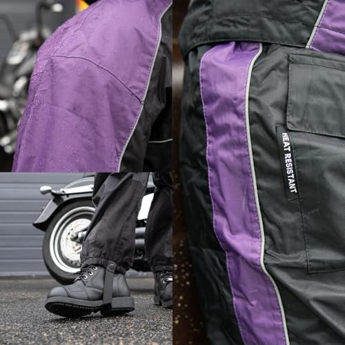 Image of Milwaukee Leather Women's Motorcycle Hooded Water-Resistant Rain Suit for Outdoors