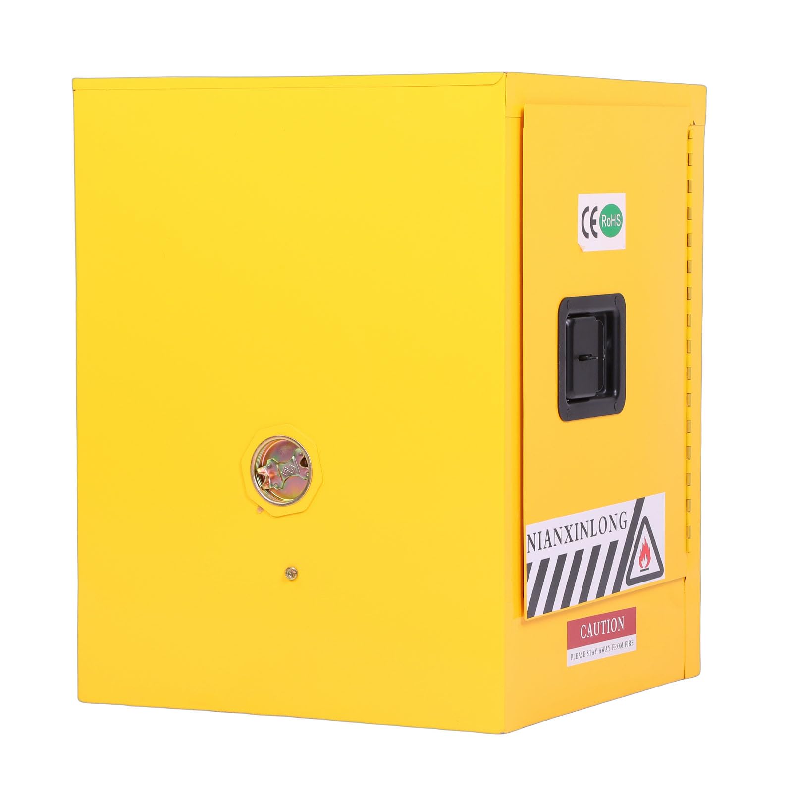 SIXRUN Gabinete de Almacenamiento Inflamable Gabinete de Seguridad de Acero 22 X 16,9 X 16,9 Pulgadas Bandeja de Fugas de Cuerpo Completamente Soldada con Ventilación de Bloqueo para Taller