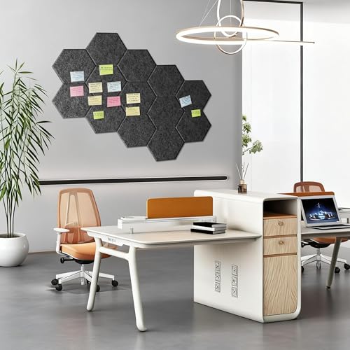 Image of Acoustic Panels, Magrowill 12-Pack Soundproof Wall Panels 12 X 10 X 0.4 Inches, Sound Absorbing Panels with Full Self-Adhesive, Interior Wall Decor Felt Tiles Board