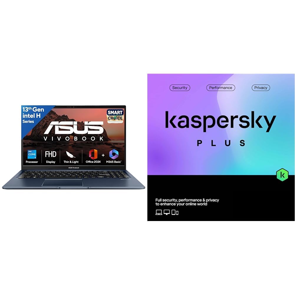 ASUS Vivobook 15, Smartchoice,Intel Core i5 13th Gen 13420H,16GB RAM, 512GB SSD, FHD 15.6",Windows 11, Office Home + Kaspersky Plus 1 Device 1 Year (Physical Pack)-image-2