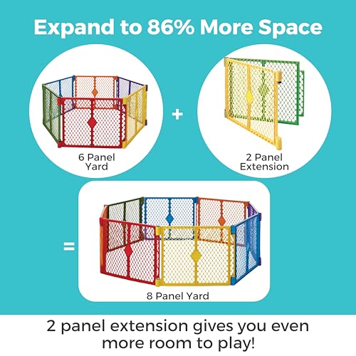 Image of Toddleroo by North States - Superyard 2-Panel Extension: 65.5 Inch Play Yard Extension - Works with Superyard Playpens - Colorplay