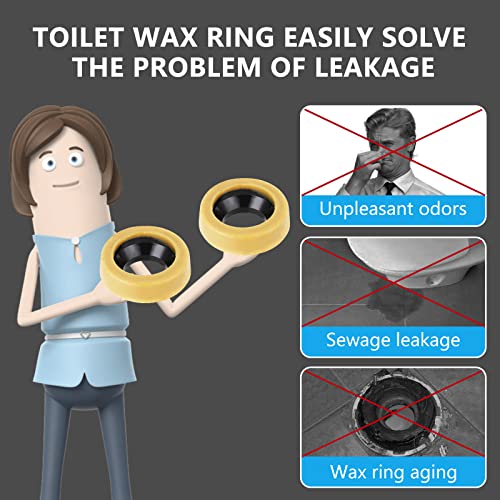 Menty Toilet Wax Ring Set 30Mm Of 2 With Brass Bolts And Other Accessories The Wax Rings Fit 3" Or 4" Drain Lines And Are Perfect For Sealing Gas Odors And Leaks. #TOP1