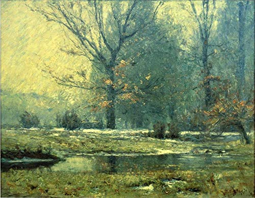 Paysages impressionnistes de l'Indiana avec ruisseau en hiver pour salon