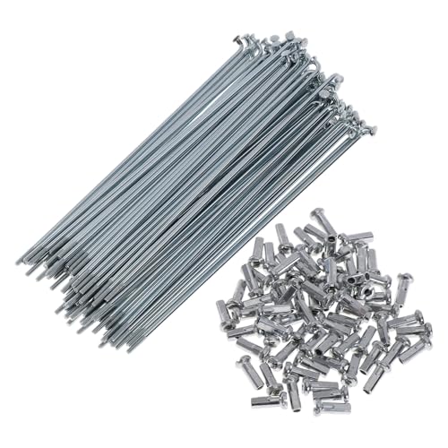 VekAuto 72 Set 14G Bicycle Spokes 135mm Bike Wheel Spokes Carbon Steel Galvanized Silver Tone