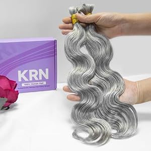 KRN Grey Braiding Human Hair Body W...