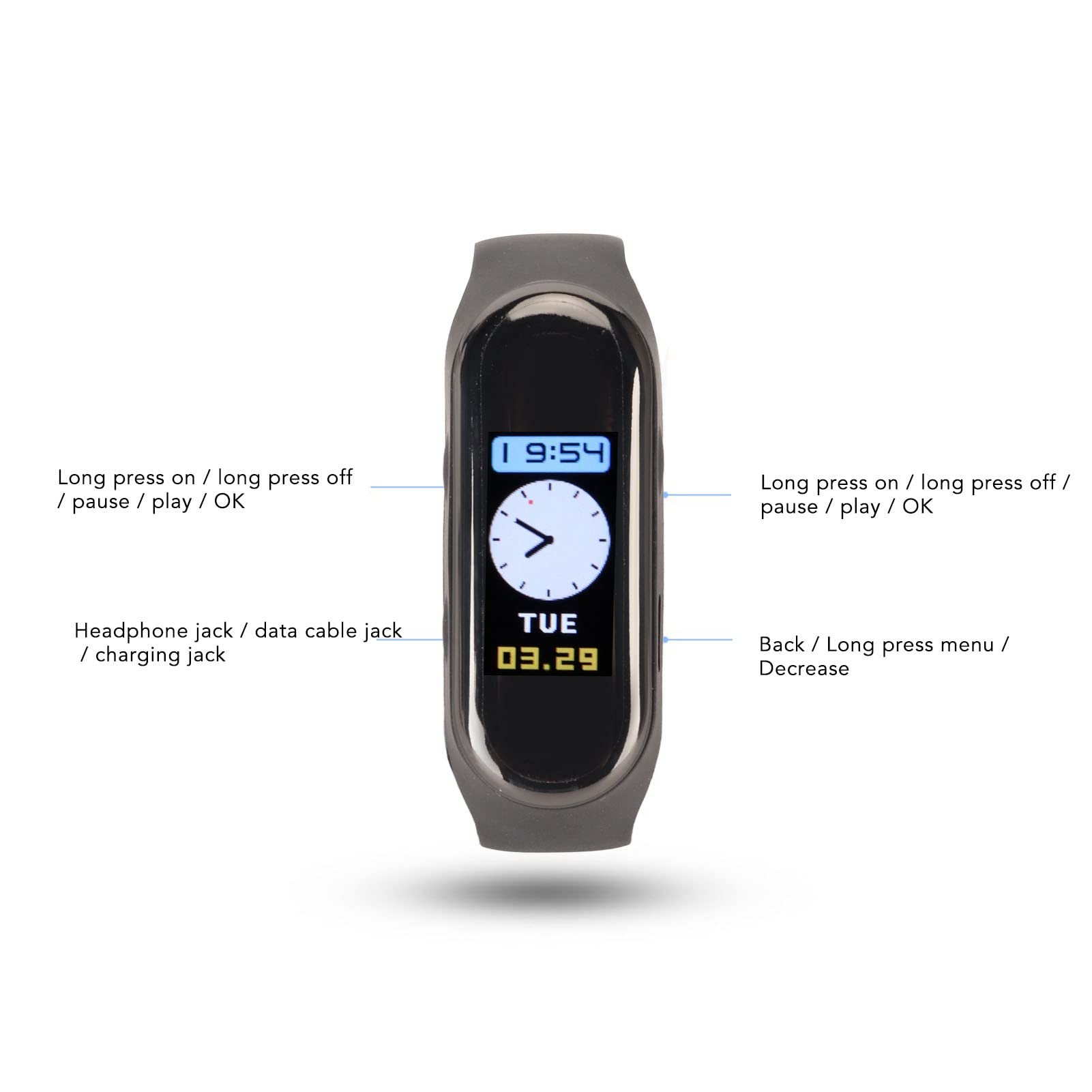 Smart Watch, Orologio con Registratore Vocale Digitale, AI Intelligent HD Riduzione del Rumore Braccialetto con Registrazione Vocale Digitale Attivato Dalla Voce per Conferenze di (32GB)