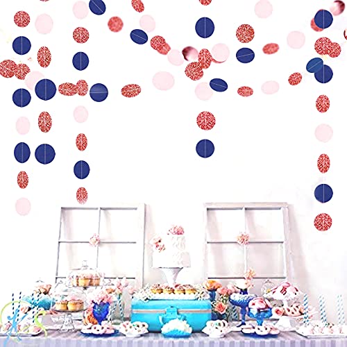 Navy-Blue Pink Rose-Gold Gender-Reveal Decorations - 52Ft Party Streamers Garland Backdrop Banner Decor,Baby Bridal Shower Engagement Christmas Wedding Birthday Paper Streamer Lasting Surprise #TOP1