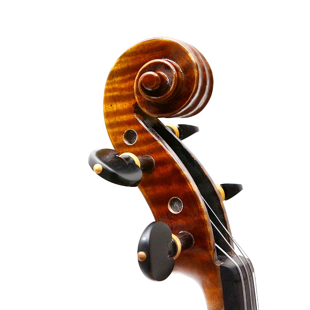 Violino professionale 4/4 full size in legno d'acero fiammato con top in abete rosso e accessori in ebano, kit violino realizzato a mano con custodia e archetto (VA-Violin-WX-E)