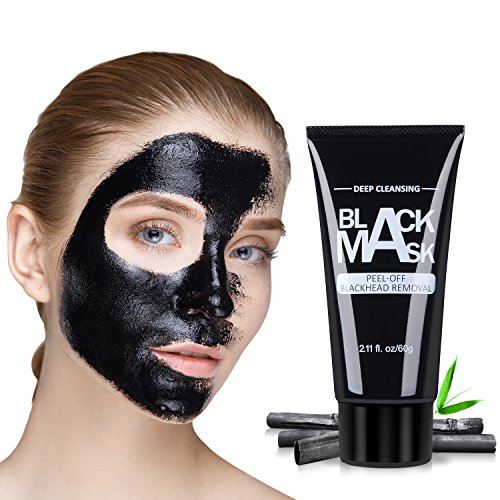 Black Mask, Herwiss Blackhead Remover Mask Charcoal Peel Off Mask for Women & Men - Oily Skin Control and Strawberry Nose Deep Pore Cleansing with Nourishing Bamboo Charcoal, Aloe Vera
