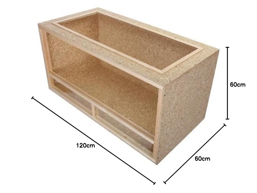 Terrario de tamaño grande de madera para reptiles, para interiores, parte frontal con ventilación, para serpientes y lagartos, 2, 2
