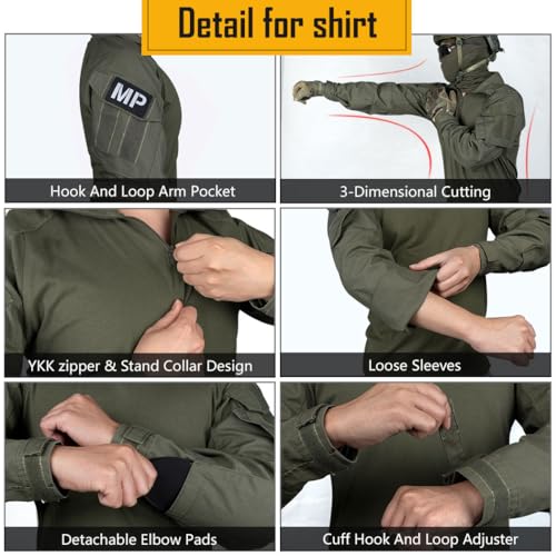 IDOGEAR Men G3 Combat Uniforms Set with Knee & Elbow Pads Camouflage Clothing - Image 6