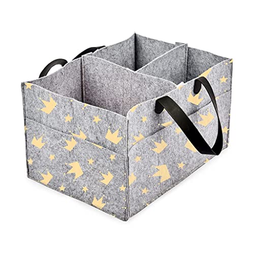 Image of SuperBottoms Diaper Caddy | Diaper Bag | Diaper Organizer | Generously sized Diaper caddy organizer for crib | ( Crowning Glory )